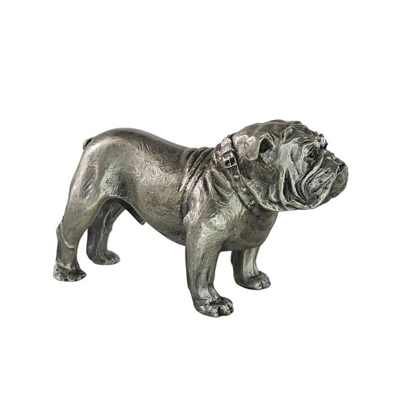 Vintage Philip Kraczkowski Pewter Bulldog Figurine Collectible - Picture 1 of 8